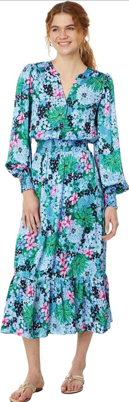 Lilly Pulitzer Loubella Smocked Midi Dress